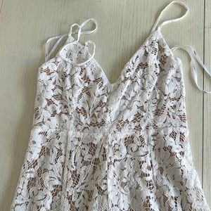 Lulus - One Wish White Lace Midi Dress